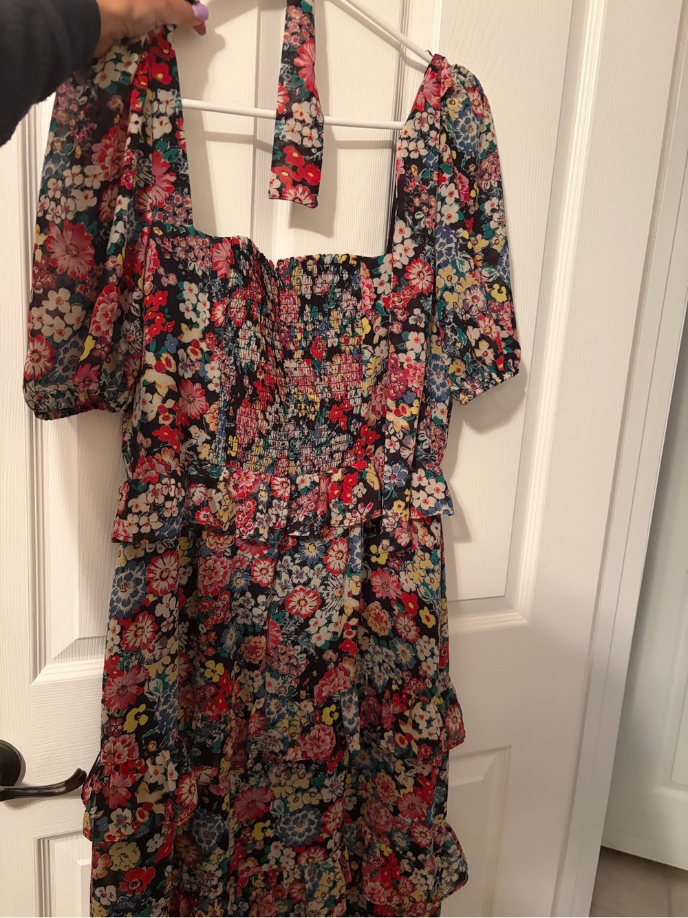 Wayf Floral Ruffle Maxi Dress in Multi-Color - Picture 4 of 5
